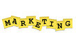 Post-it formando texto MARKETING