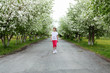 little girl in spring park