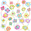 Seamless with flowers in pastel tones