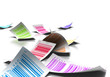multicolored bar codes over a white background multicolored bar codes over a white background