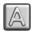 Metal alphabet in the form of a cliche. Capital letter A