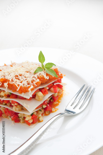 Photo: Vegetable lasagna, tomato and cheese Vegetable lasagna, tomato and cheese