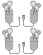Surprised Cartoon Computer Mouse Set 1