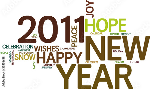 Illustration: New Year 2011 word cloud New Year 2011 word cloud