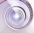 White spiral staircase. White spiral staircase.