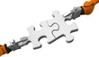 Robot holding jigsaw puzzle piece