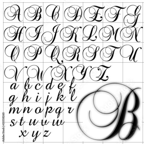 Vector: abc alphabet background brock script design abc alphabet background brock script design