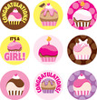 Pink Cupcake Circles