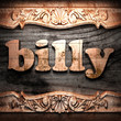 Golden word on wood