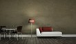 Wohndesign weisses Sofa mit Esszimmer