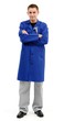 Confident young engineer with folded arms