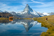 Zermatt-Stellisee lake-Cervino
