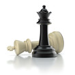 Schwarze Dame schlägt weißen König