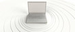 White laptop using bluetooth