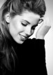 beautiful young woman portrait, bw