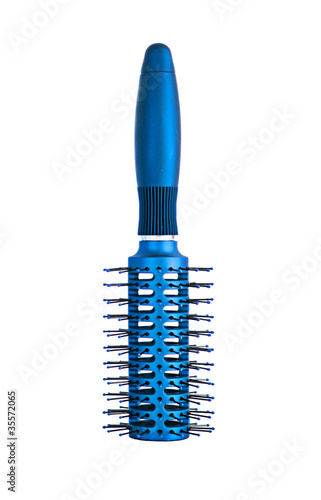 Foto: blue massages comb isolated on white background blue massages comb isolated on white background