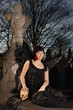 Black angel on a grave