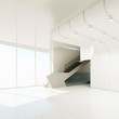 The interior of an empty room, 3D rendering