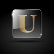 Logo golden letter U # Vector