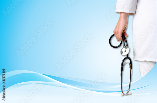 Photo: Doctor with medical background Doctor with medical background