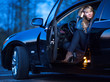 Lady in a car