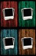 polaroids over colorful grunge wooden walls