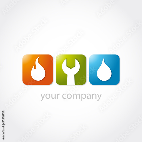 Vector: logo plombier, logo énergie logo plombier, logo énergie