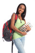 Photo: African American teenage student and school books African American teenage student and school books