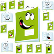 exercise book cartoon with many expressions