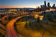 Seattle Downtown Highway Traffic Light Trails