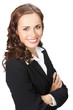 Happy smiling business woman, over white Happy smiling business woman, over white
