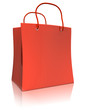 Einkaufstasche rot, blank