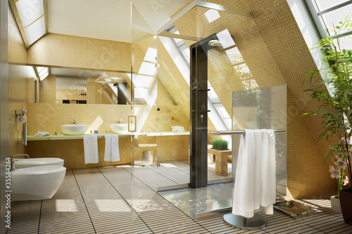 Photo: Bathroom designed in the mansarde Bathroom designed in the mansarde