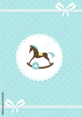 Vector: Baby greeting card - boy Baby greeting card - boy