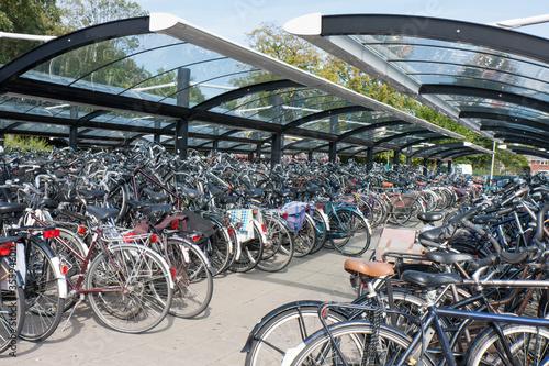 Photo: Bicycle shelter in a Dutch city Bicycle shelter in a Dutch city