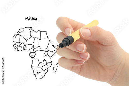 Photo: hand drawing africa hand drawing africa