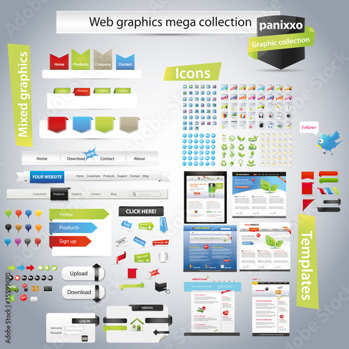 Vector: Web graphics mega collection - Panixxo series Web graphics mega collection - Panixxo series