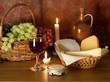 Red wine, cheese and fruit