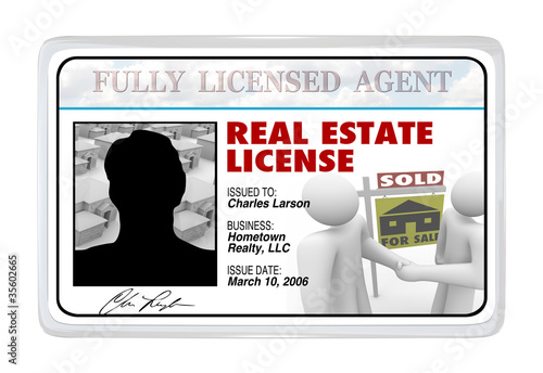 Illustration: Laminated Card - Real Estate License for Agent Professional Laminated Card - Real Estate License for Agent Professional