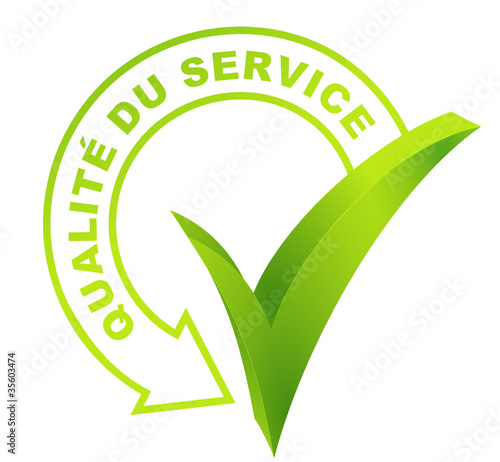 Vector: qualité du service sur symbole validé vert qualité du service sur symbole validé vert