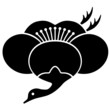 家紋/梅鶴[Japanese family crest]