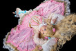 Young woman posing in ball joint doll costume Young woman posing in ball joint doll costume