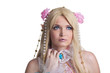 Young girl in fairy-tale doll cosplay costume Young girl in fairy-tale doll cosplay costume