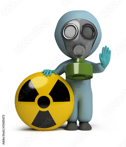 Illustration: 3d small people - radiation 3d small people - radiation