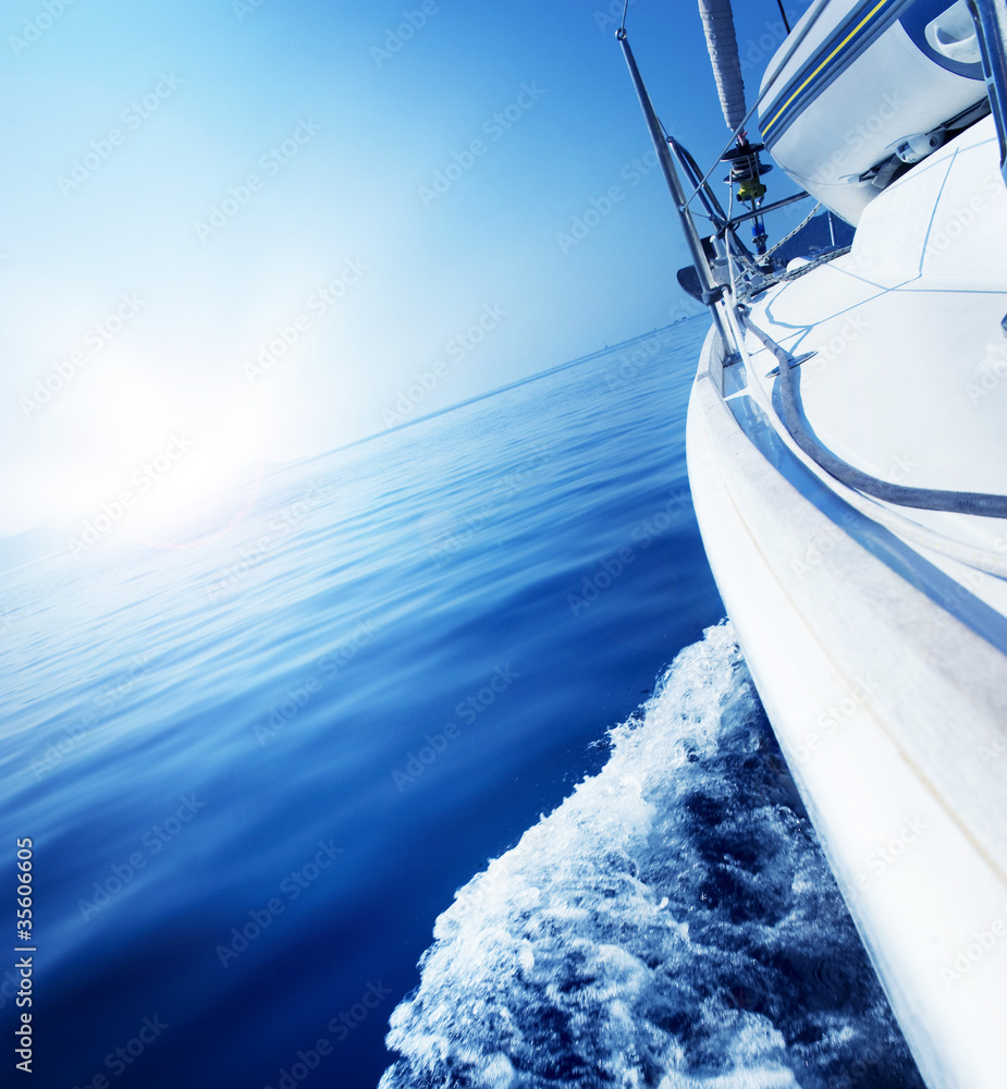 Luxury Yacht under Sail. Tourism. Lifestyle