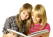 Two Teenage Girls reading The Book. Education