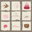 Paper Love and Wedding Design Elements -for invitation, scrapboo