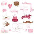 Romantic Wedding Design Elements -for invitation, scrapbook