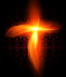 Abstract background with burning fire cross