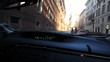 Driving inside car through streets in city Driving inside car through streets in city